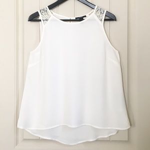 Forever21 high-low dressy tank top ivory